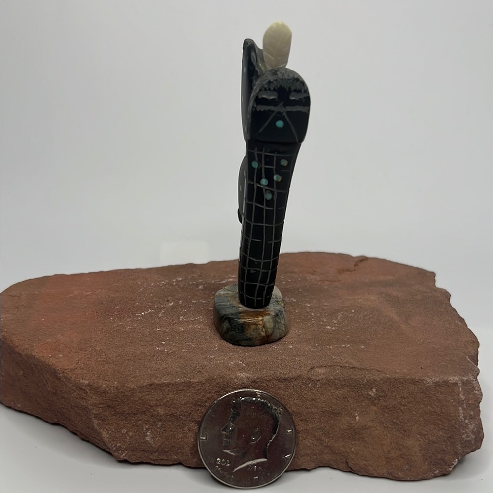Black tourmaline and Turquoise Butterfly Figurine.